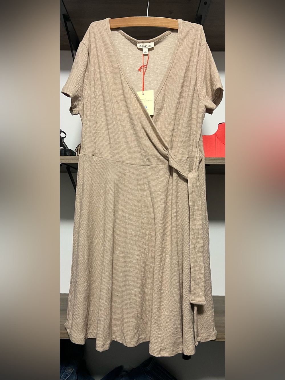 V-neck textured women's dress